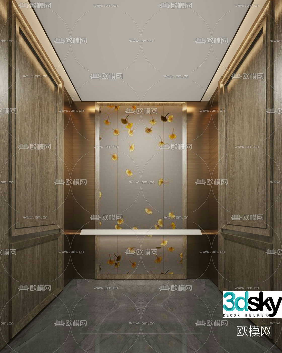 New Chinese style elevator car 3d model