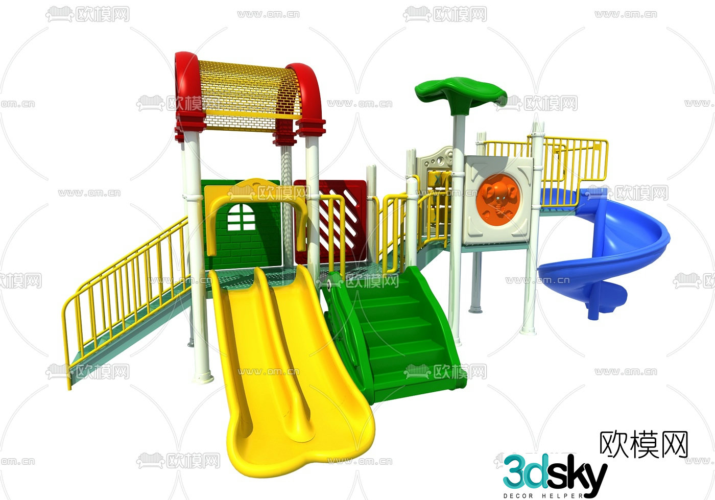 Modern children's slide 3d model