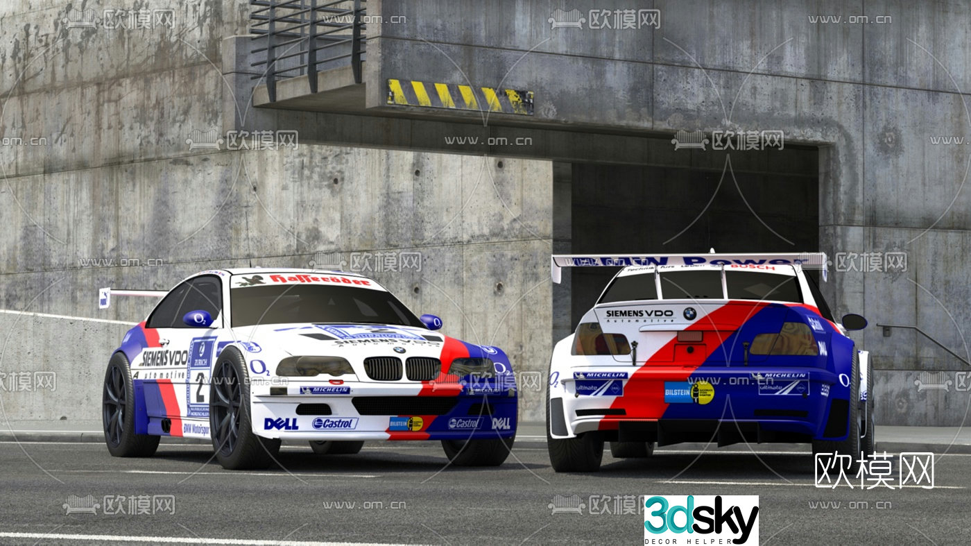 Modern BMW racing car 3d model