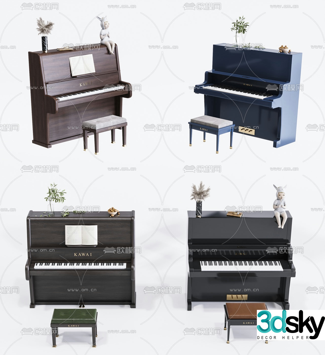 modern piano 3d model