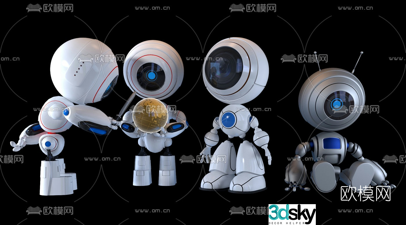 Modern space robot child 3d model