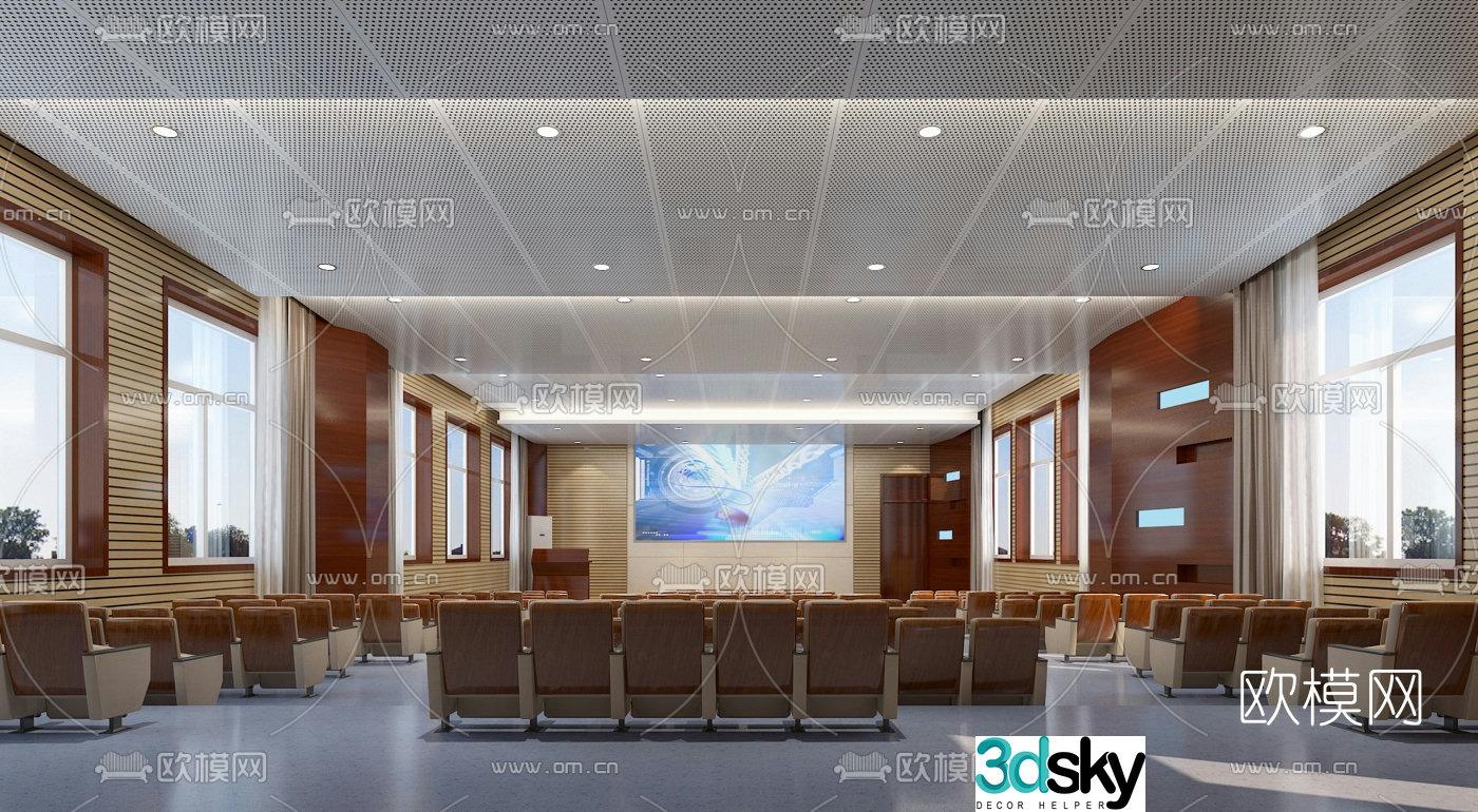 Modern staircase lecture hall conference hall 3d model
