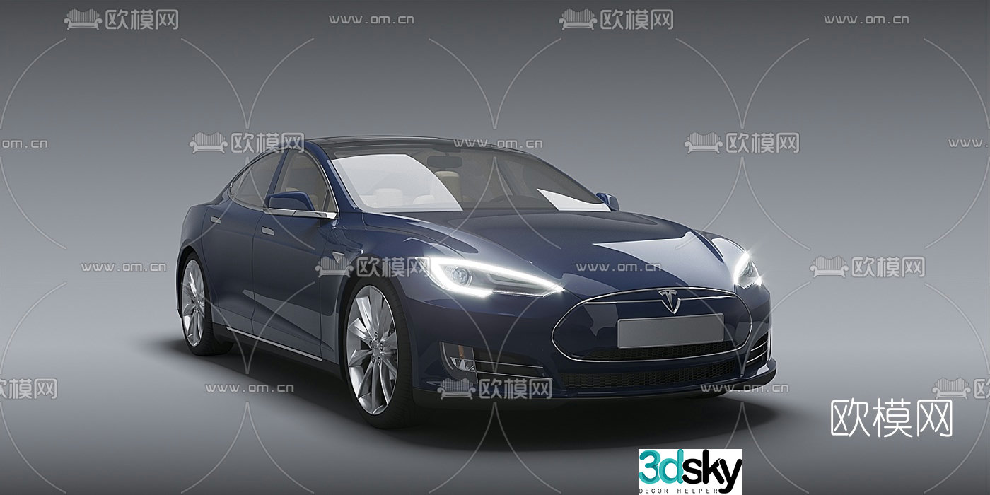 Modern Tesla Model S car 3d model