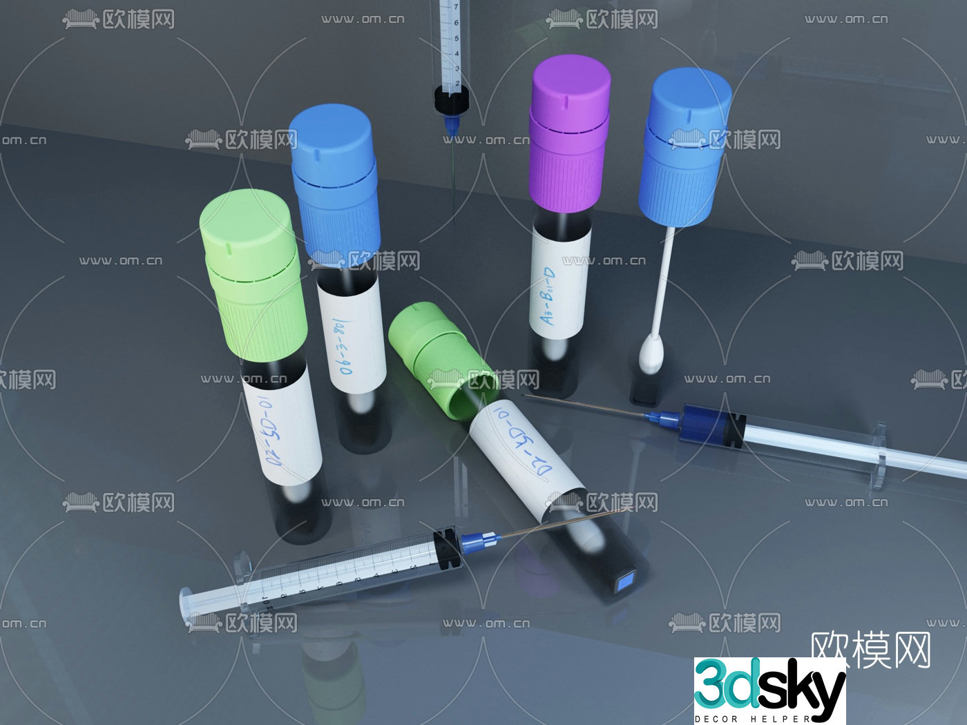 Modern medical syringe 3d model
