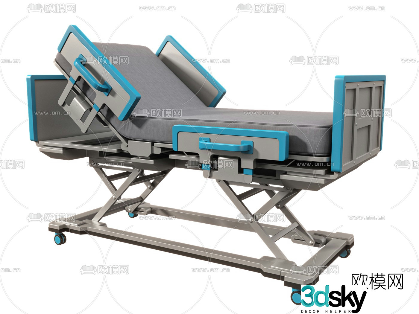 Modern hospital rehabilitation training bed 3d model