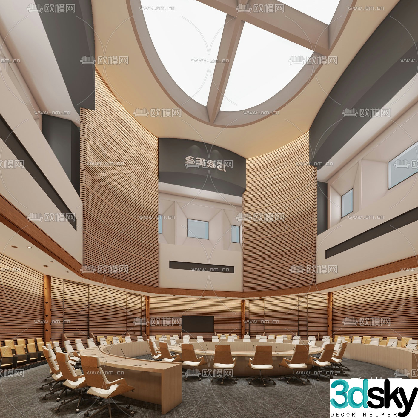 Modern hotel lecture hall conference hall 3d model