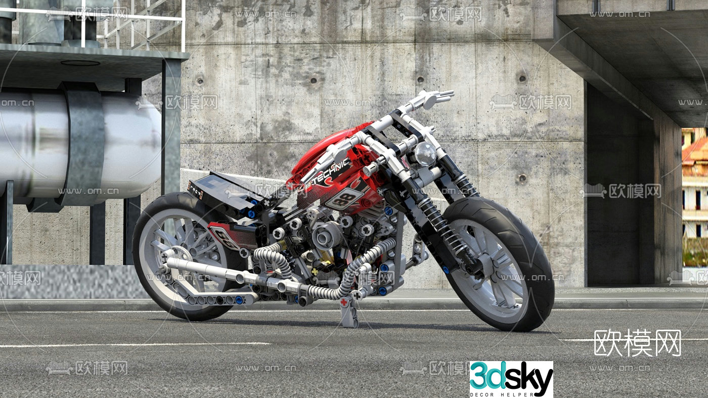 Modern motorcycle 3d model