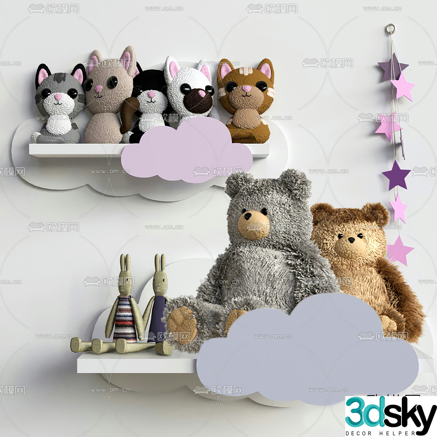 Modern cartoon doll 3d model
