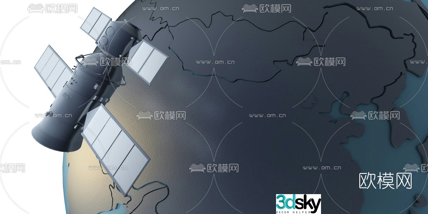 Modern earth satellite model 3d model