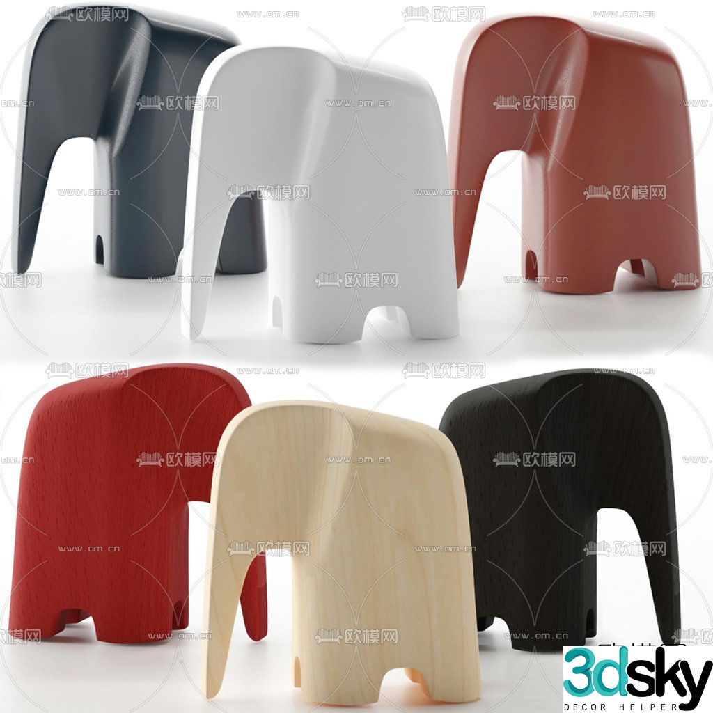 Nordic children’s elephant toy ornament 3D model