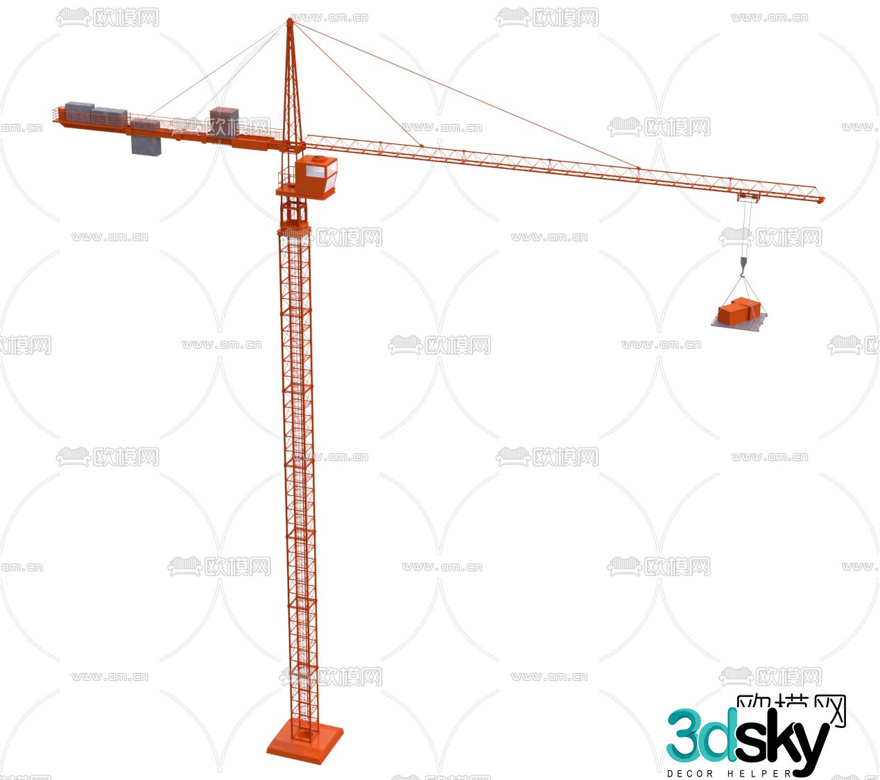 Modern crane tower crane 3d model
