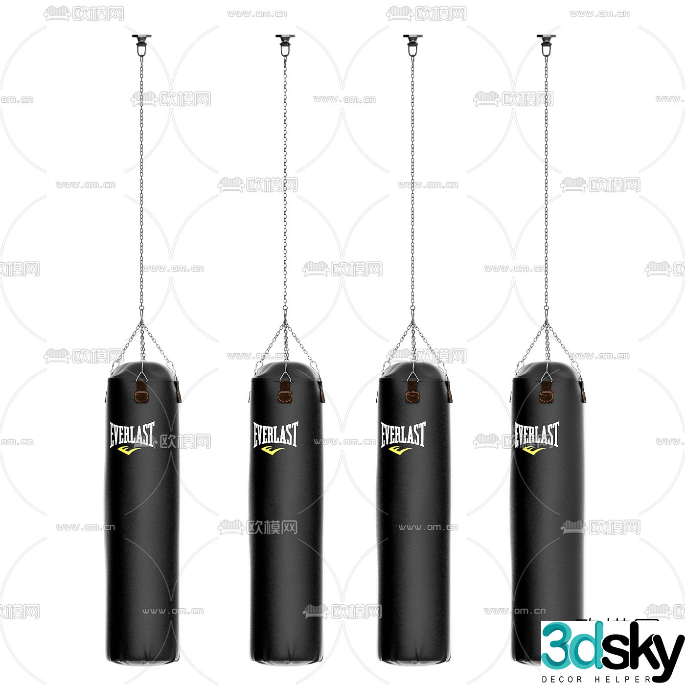 Modern boxing punching bag sandbag 3d model