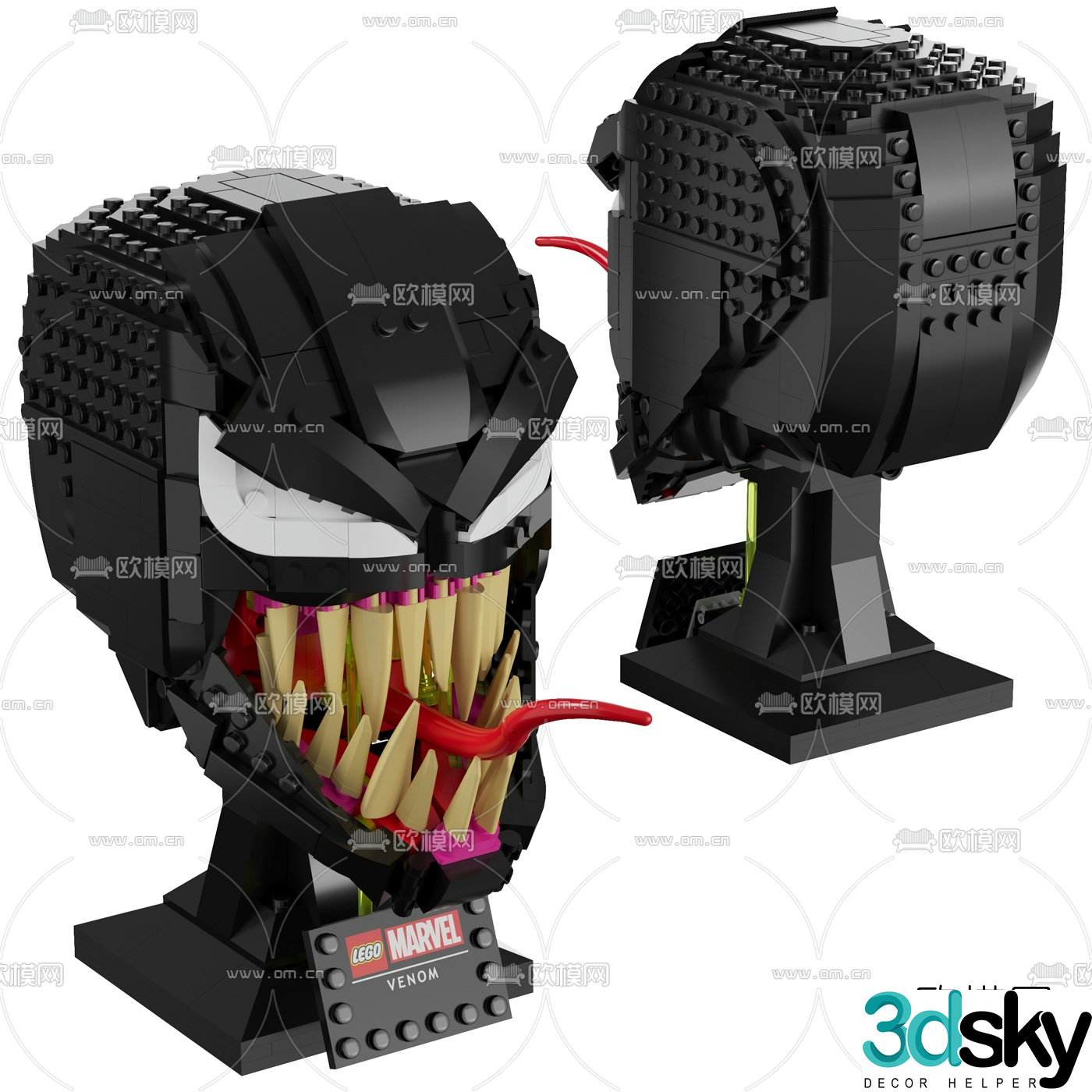 Modern Venom building block toy 3d model