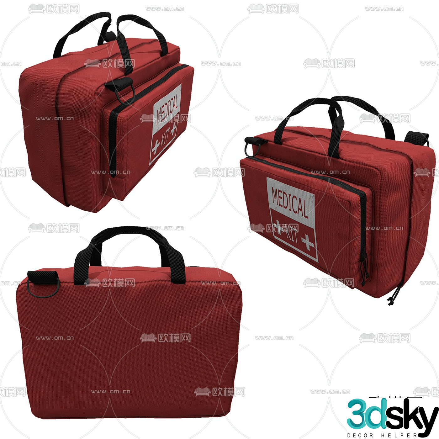 Modern canvas handheld medical bag 3d model