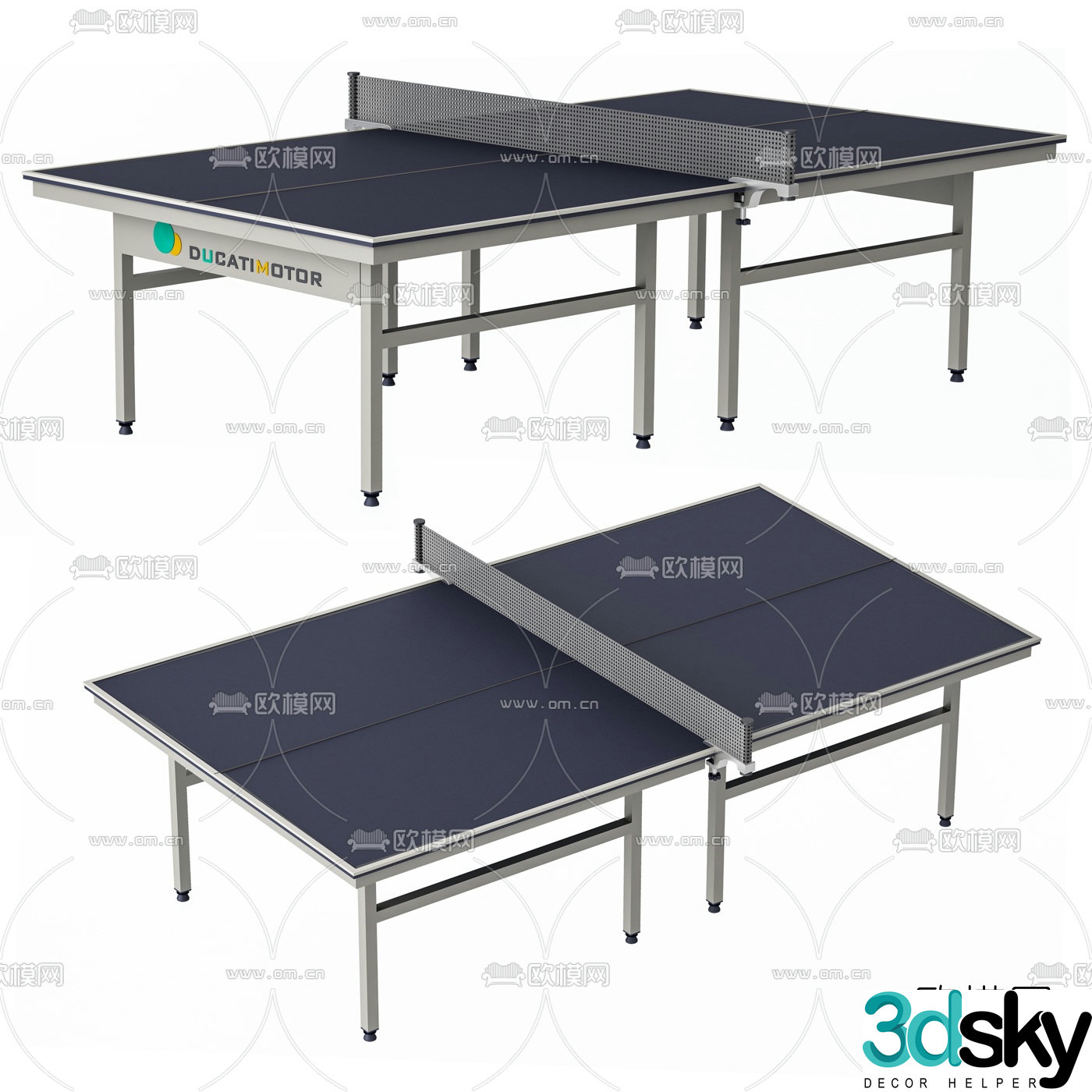 Modern table tennis table 3d model