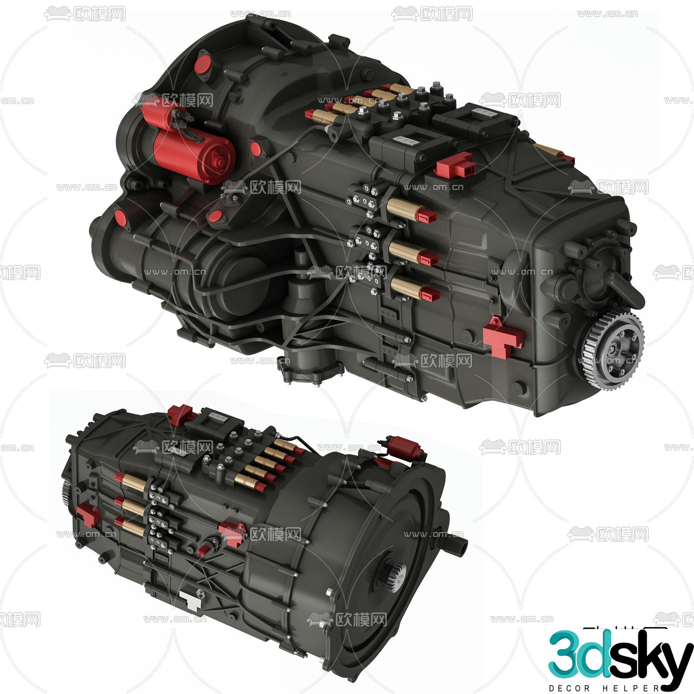 Modern car engine engine 3d model