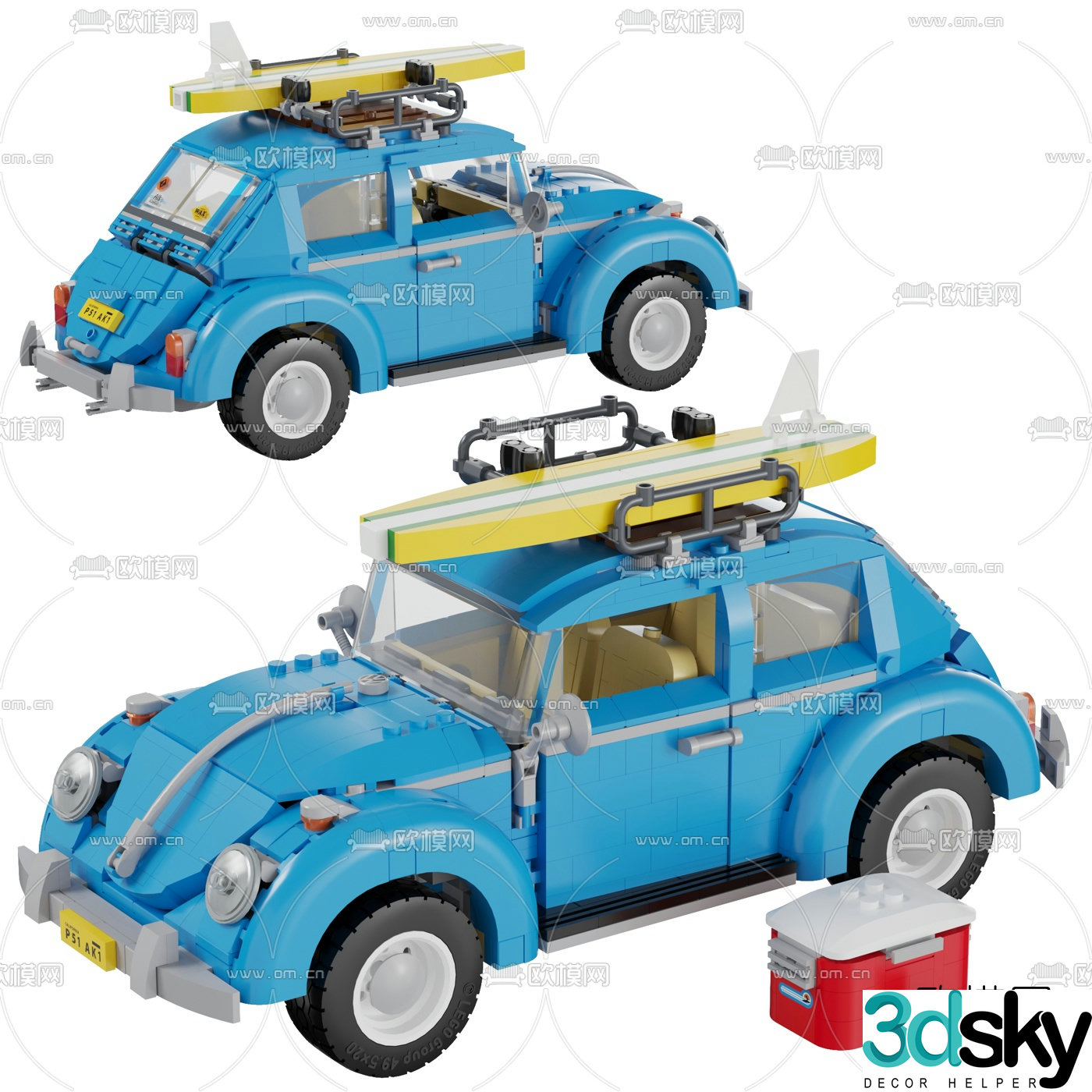 Modern Volkswagen Beetle car 3d model