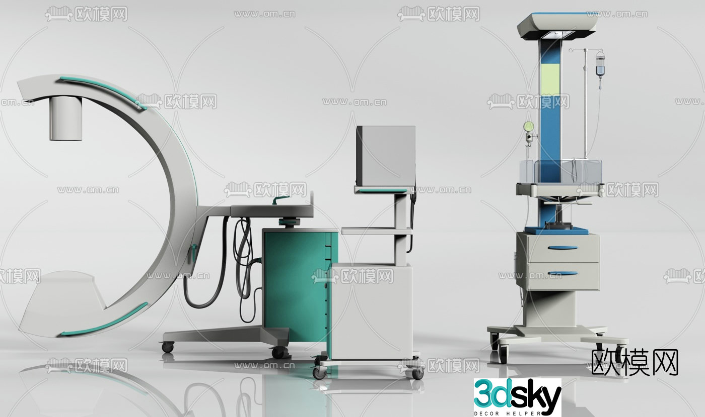 Modern x-ray machine medical equipment 3d model