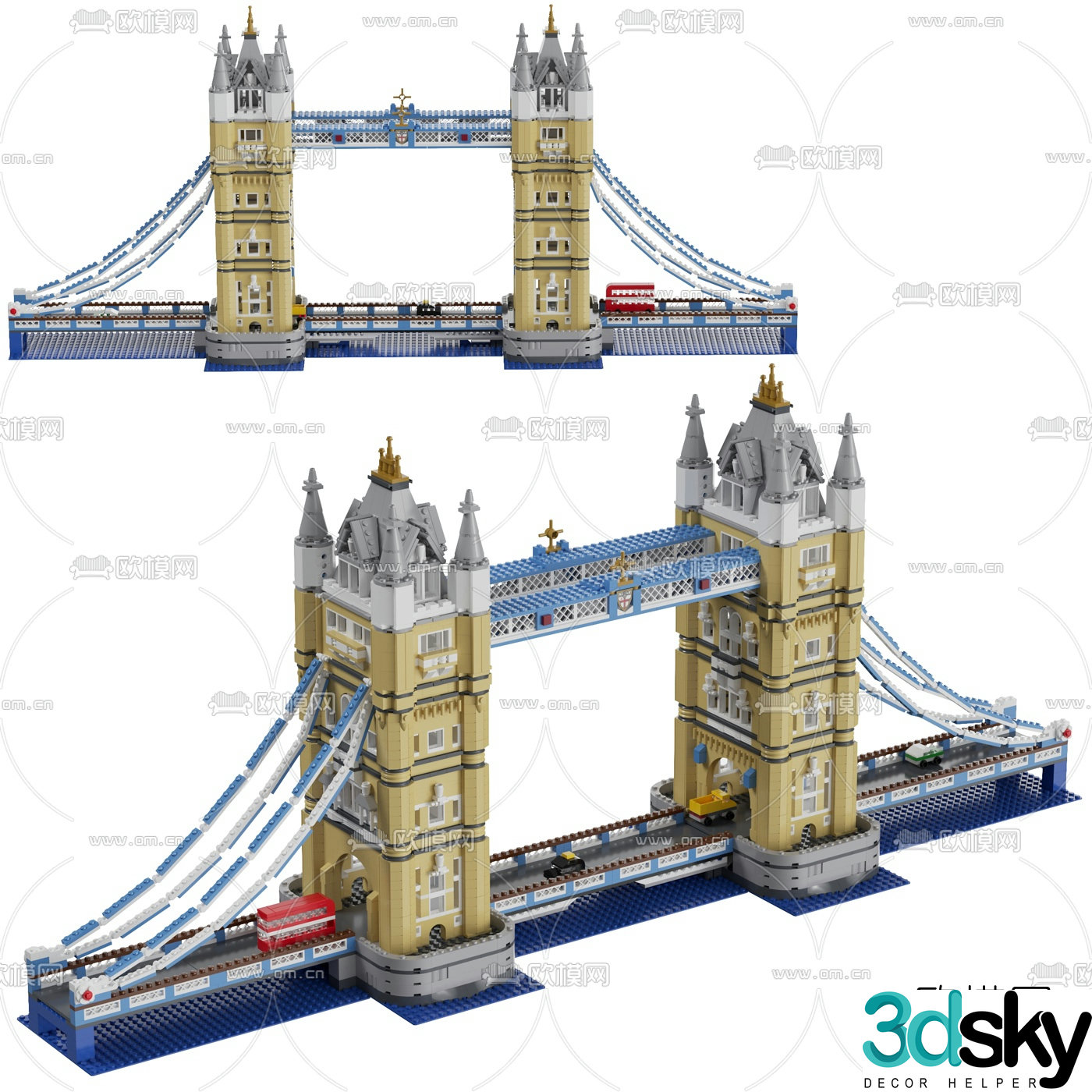 Modern London Tower Bridge toy 3d model