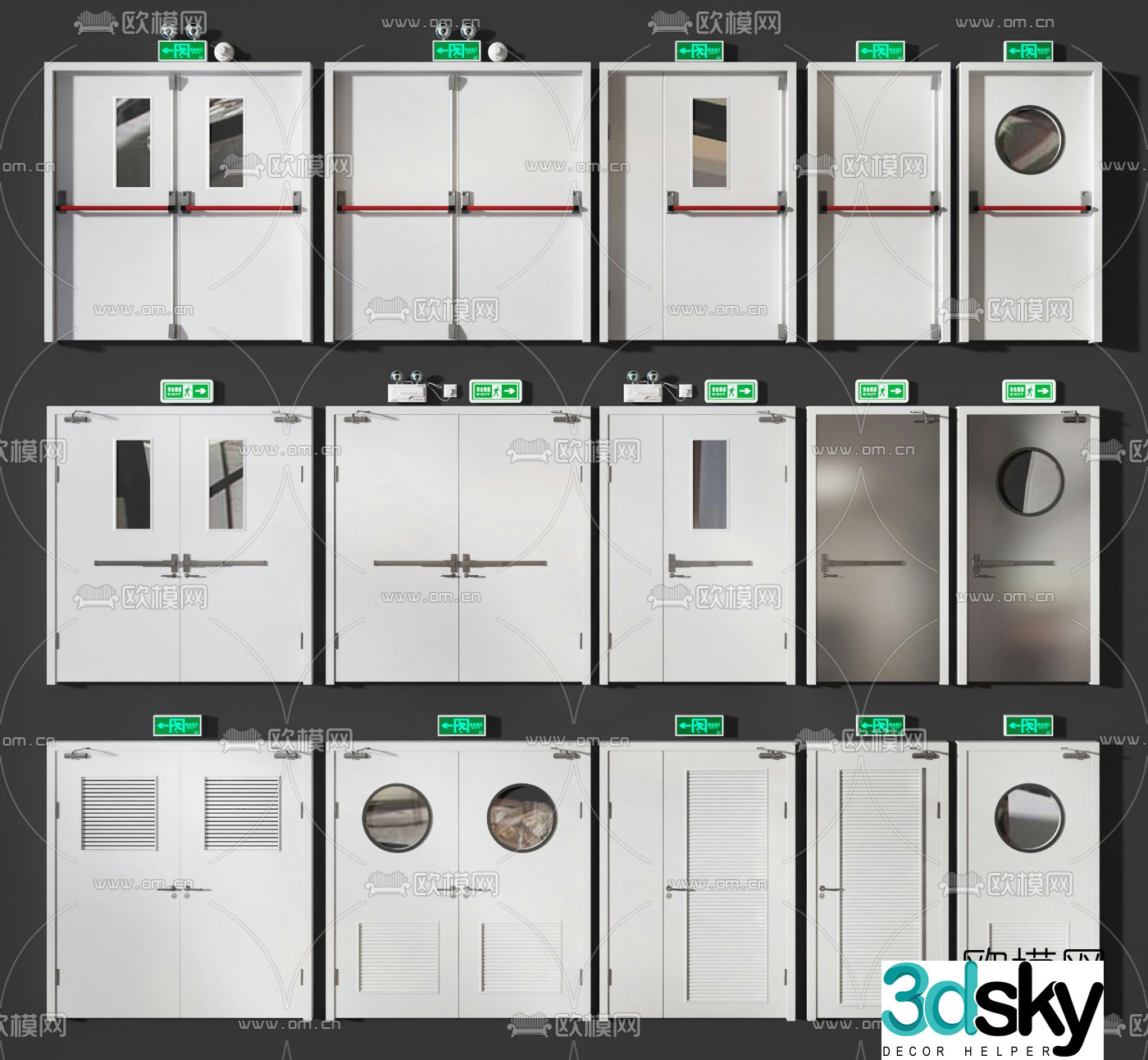 Modern anti-theft door security door fire door 3d model