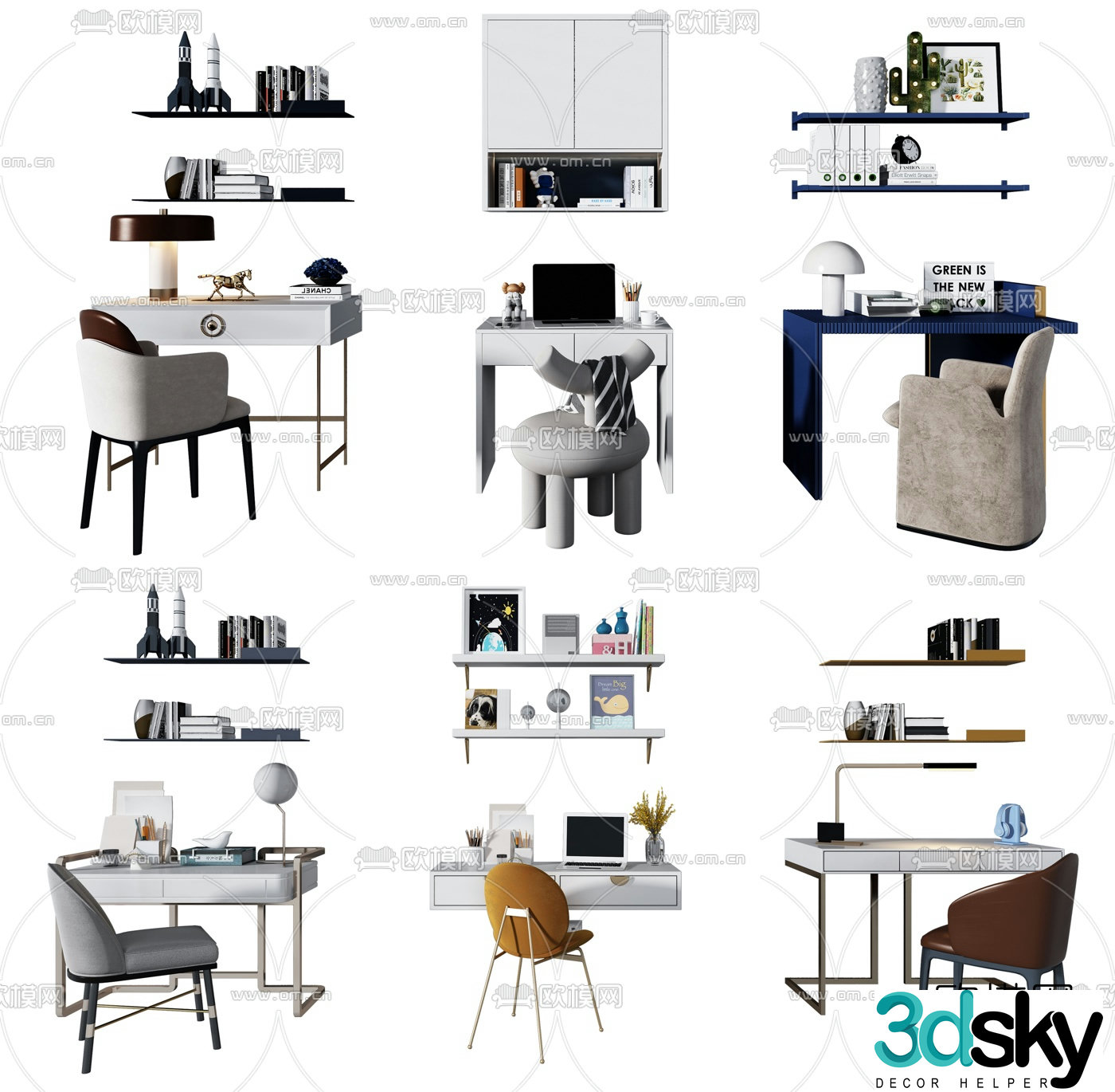 Modern children’s desk chair 3d model