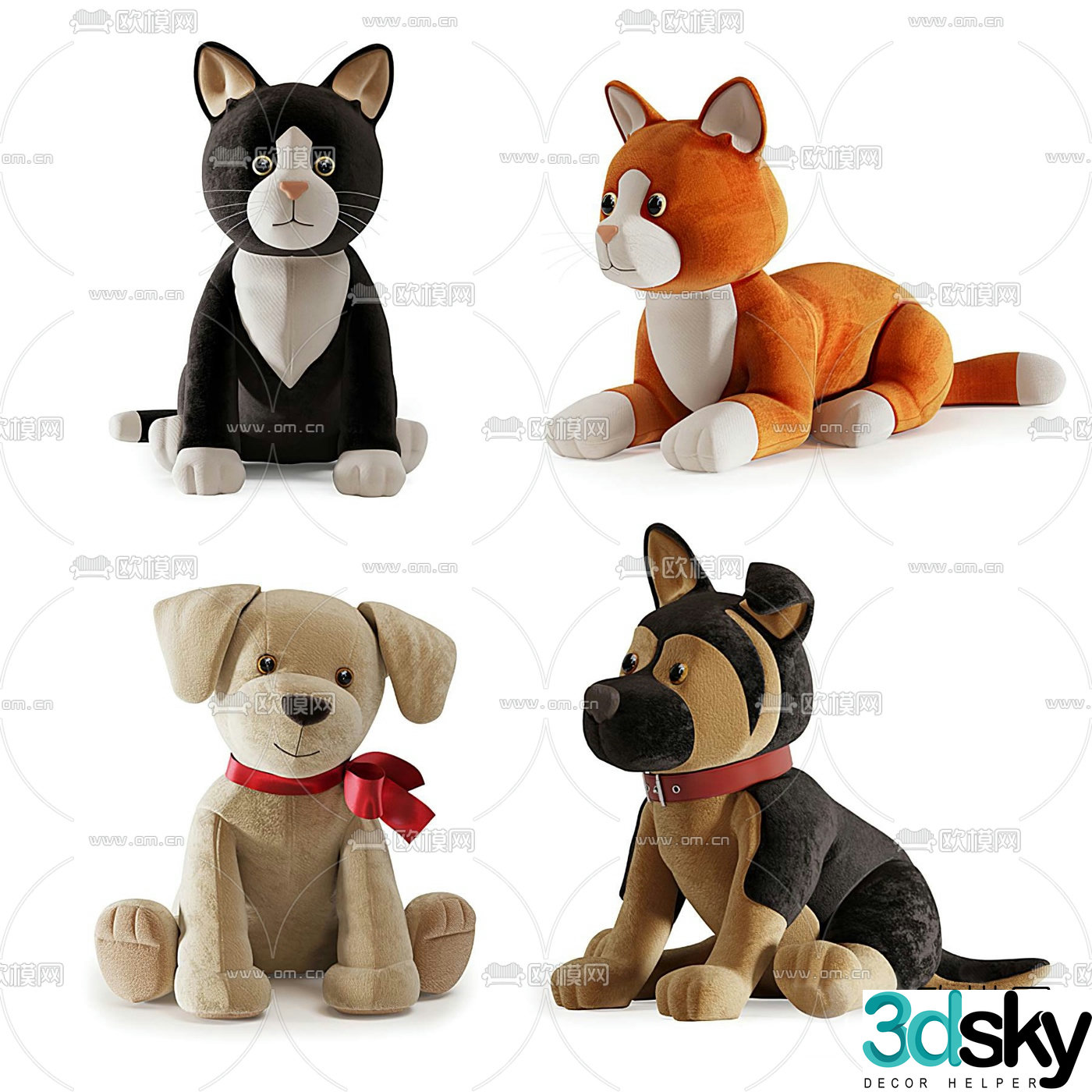 Modern animal doll toy 3d model