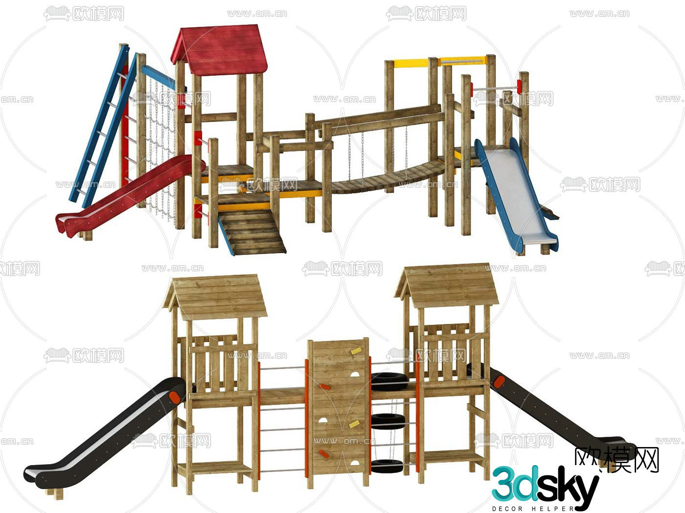 Modern children's slide ride 3d model