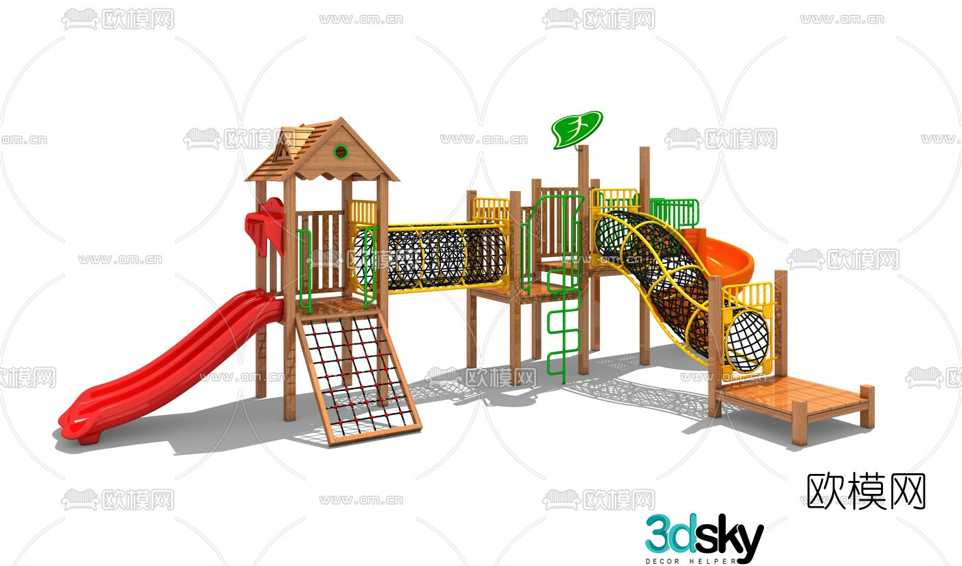 Modern children's slide climbing pipe 3d model
