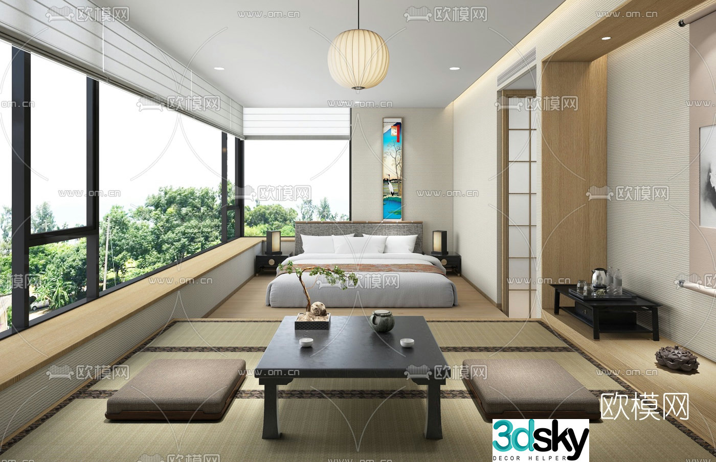 Japanese style hotel room 3d model