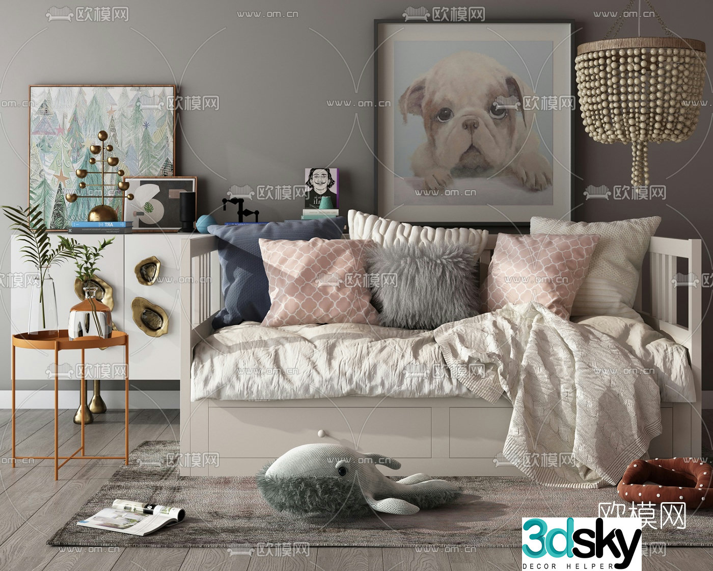 Modern children’s sofa bed 3d model