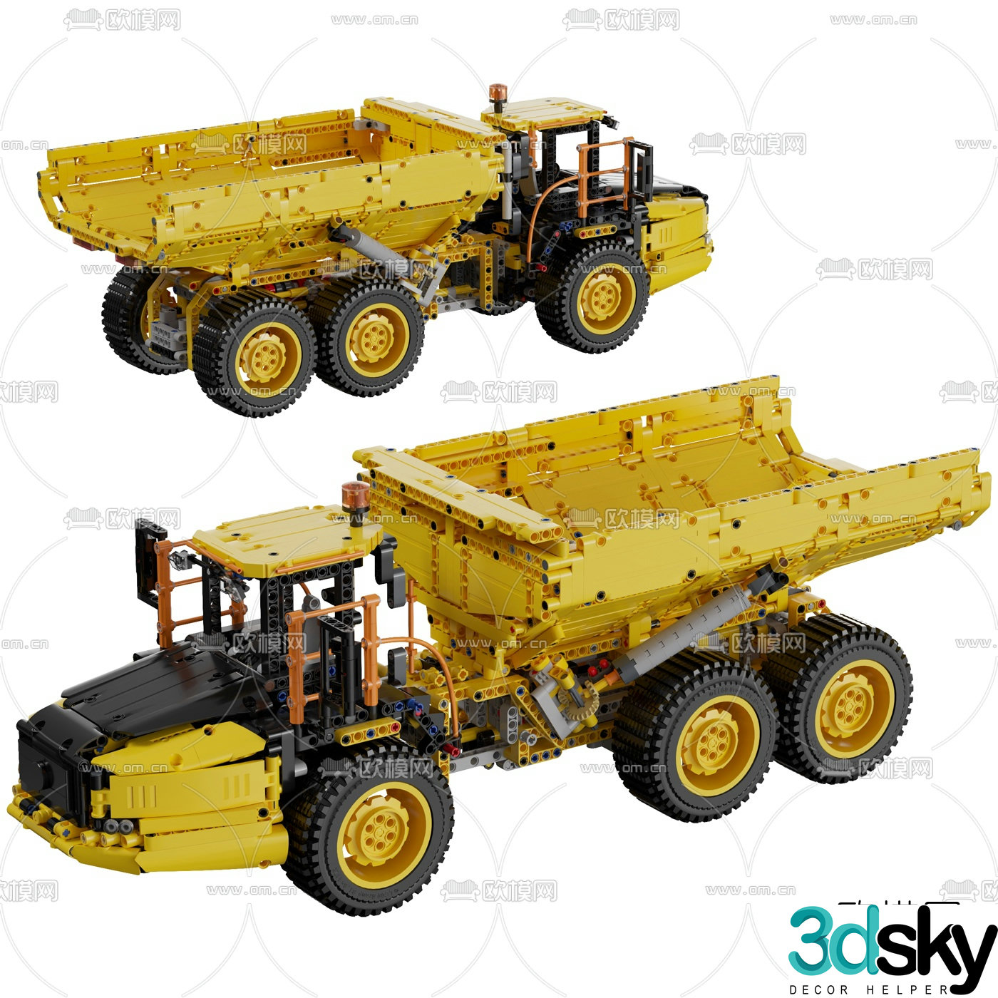 Modern dump truck toy 3d model