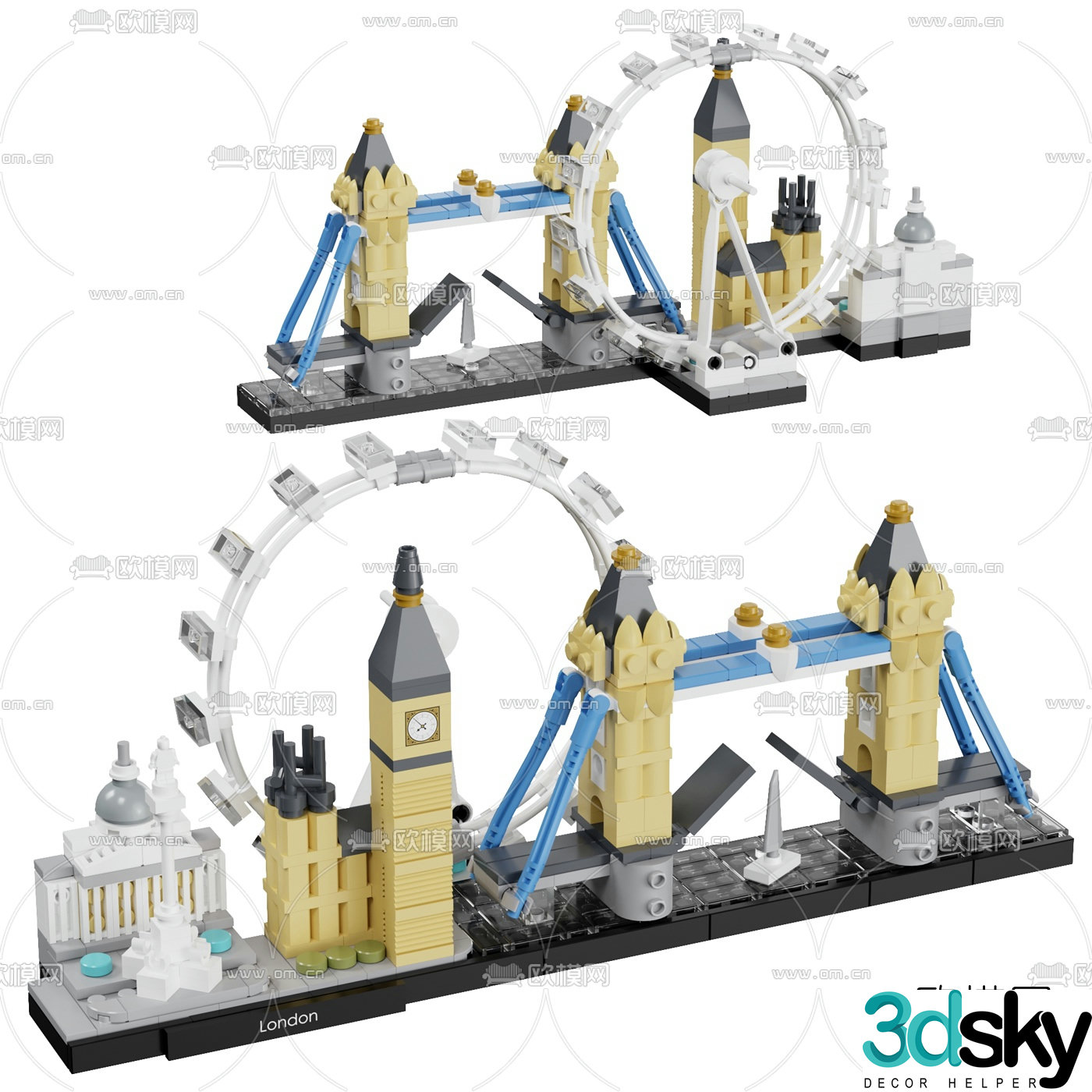 Modern London Bridge toy 3d model