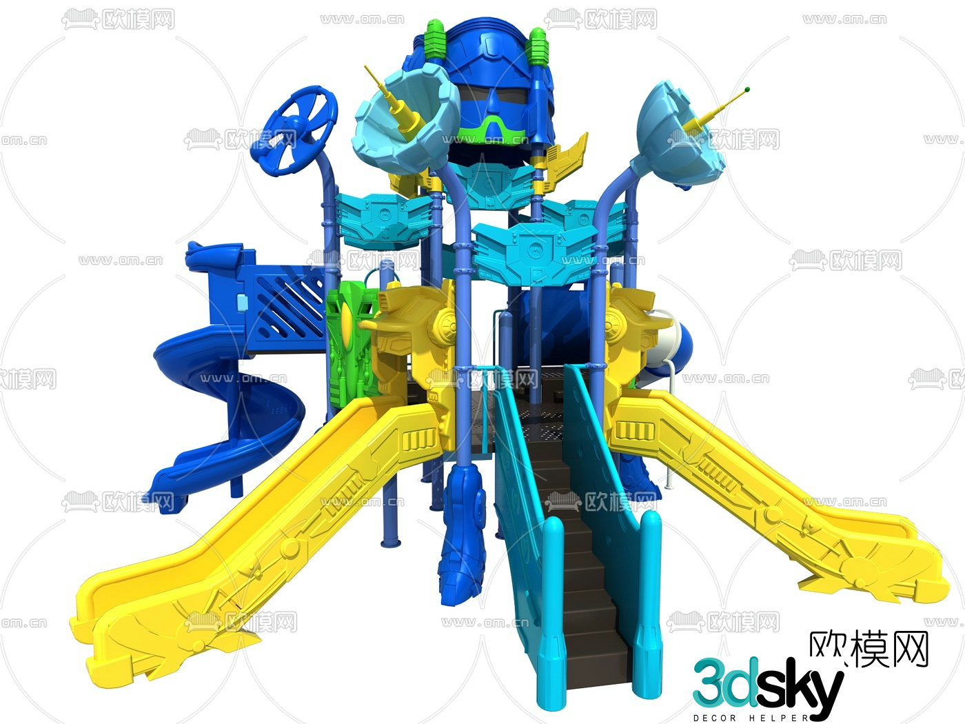 Modern children's slide 3d model