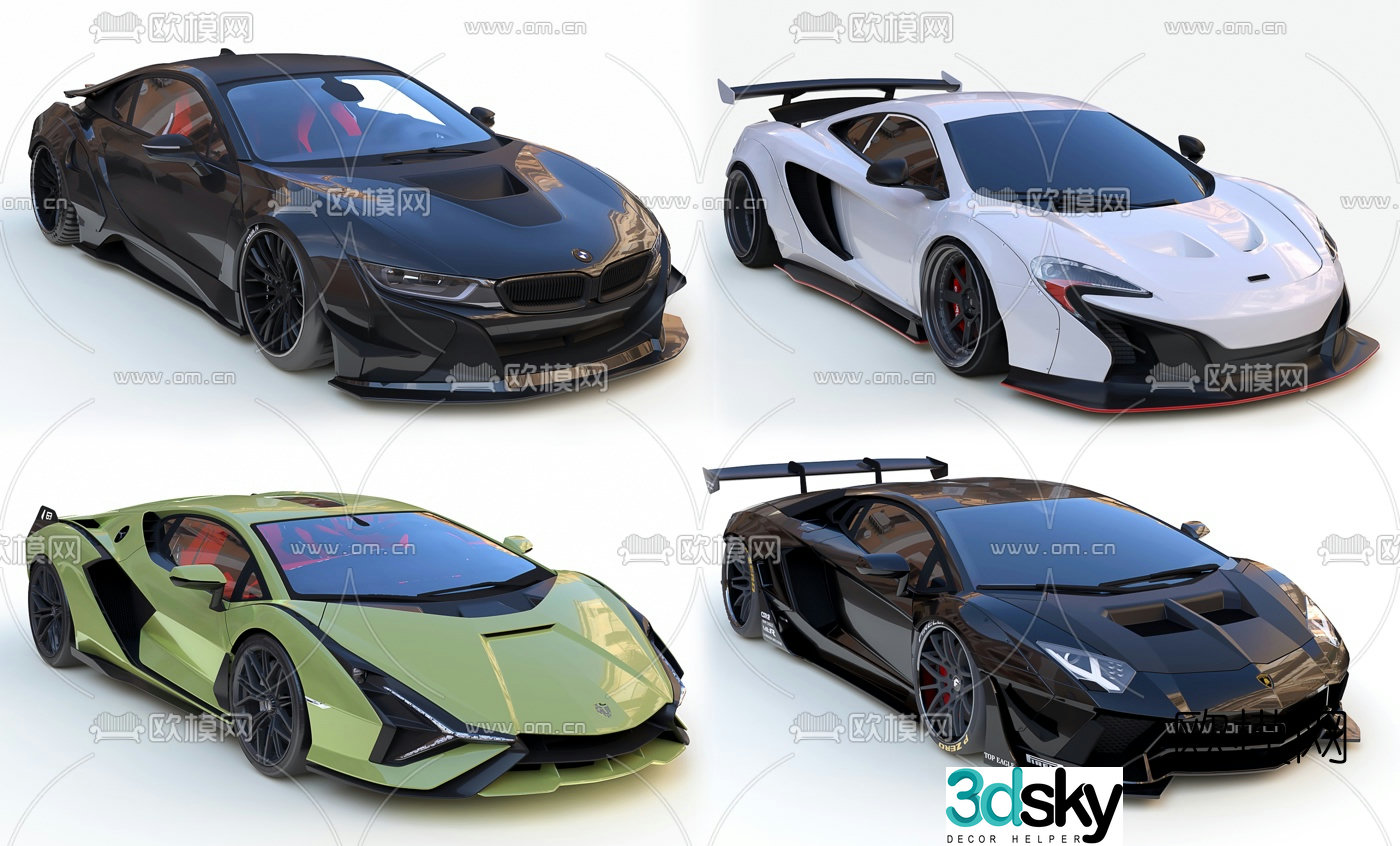 modern supercar 3d model