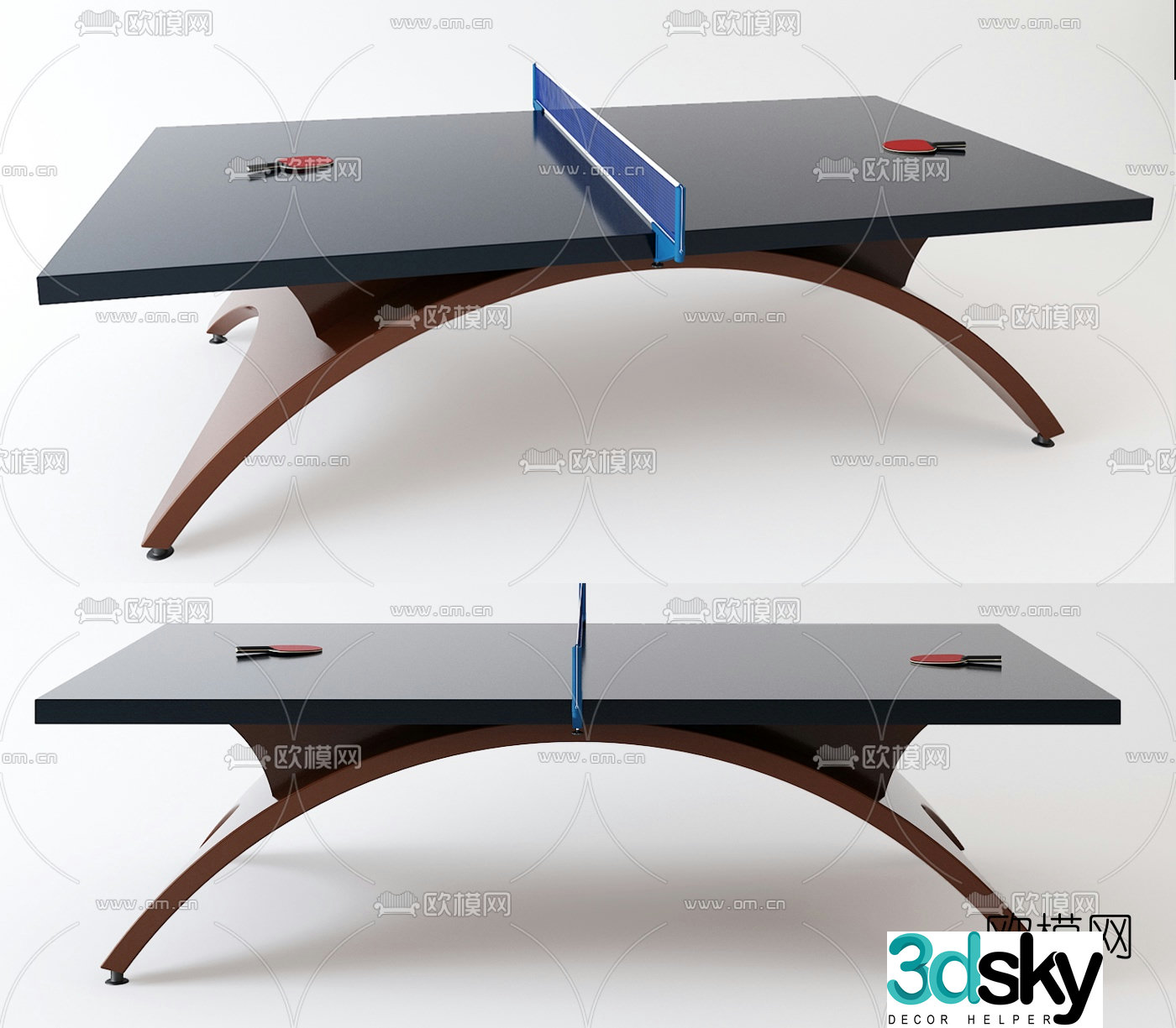 Modern table tennis table 3d model