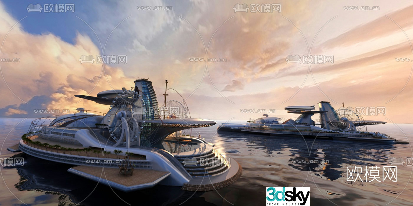 Postmodern luxury cruise 3d model
