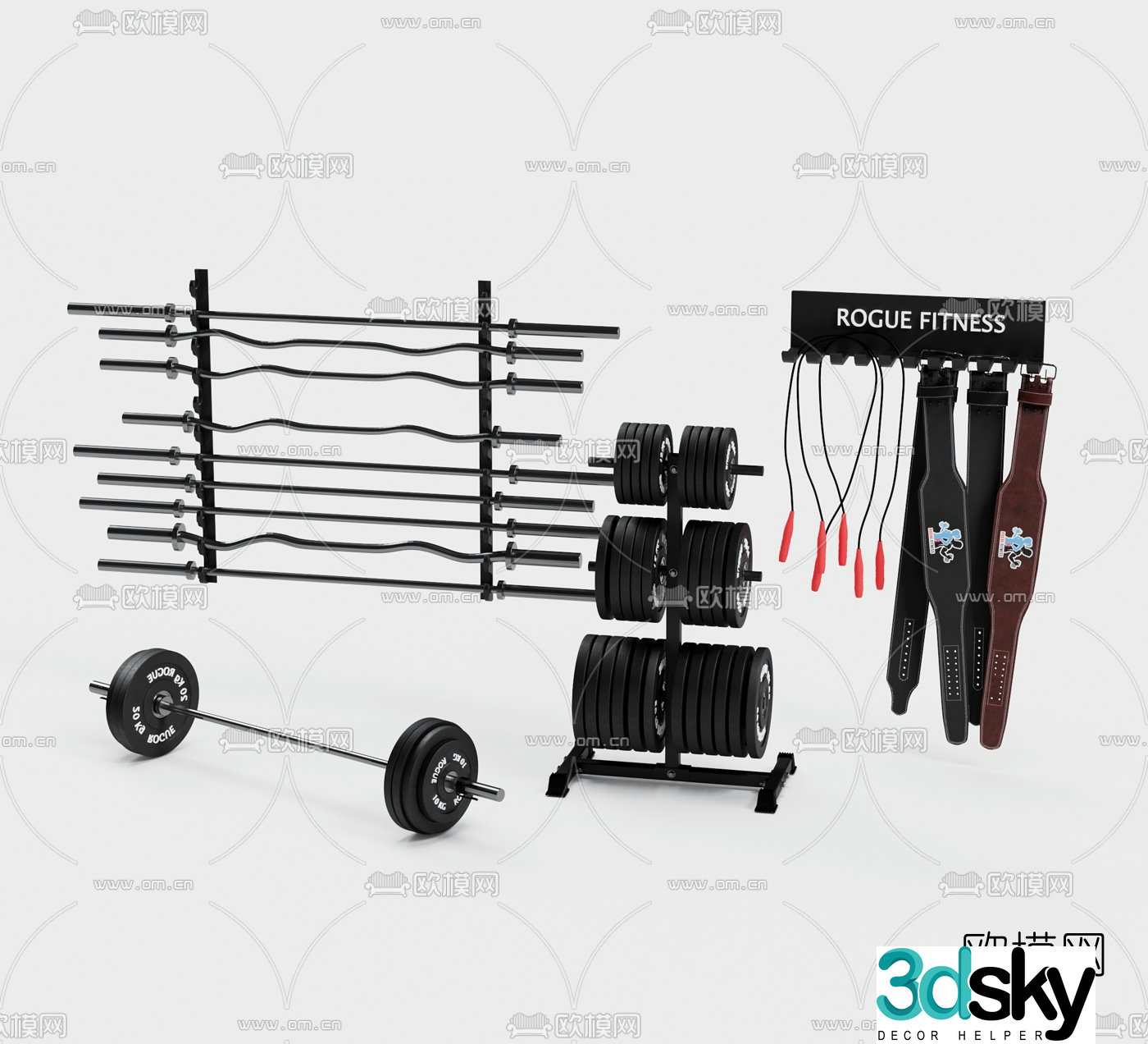 Modern metal fitness equipment 3d model