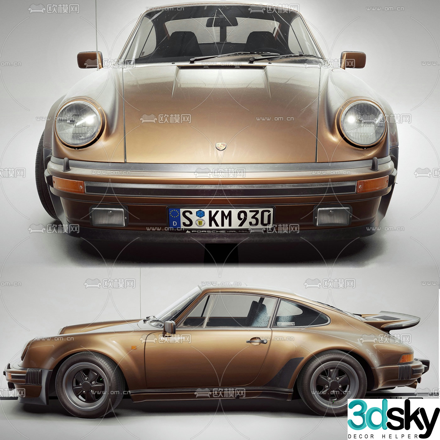 modern porsche sports car 3d model