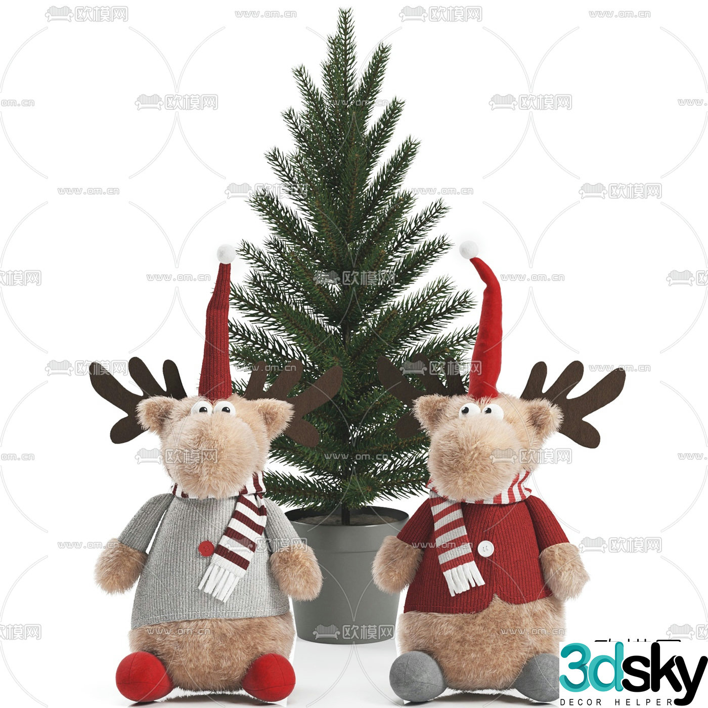 Modern Christmas tree ragdoll 3d model
