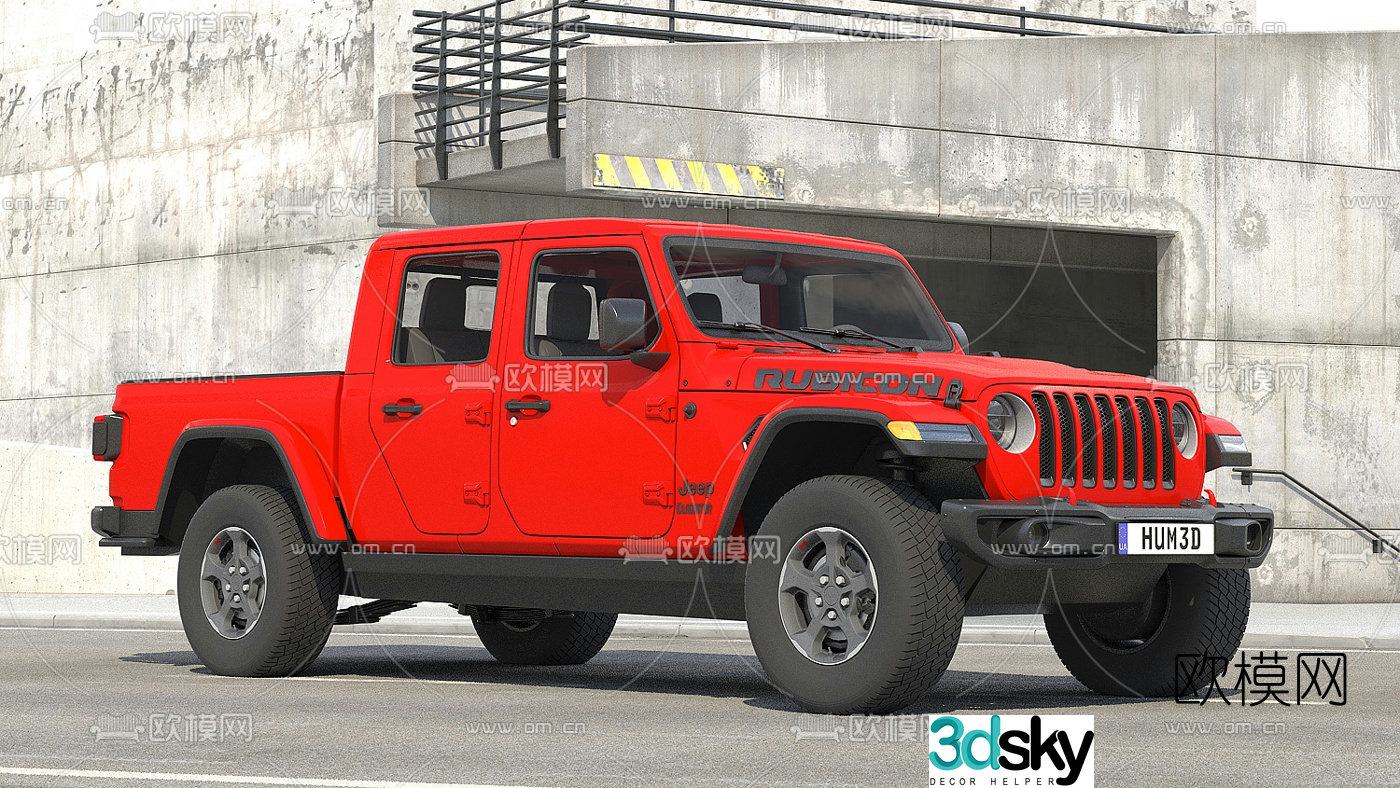 Modern jeep off-road vehicle 3d model
