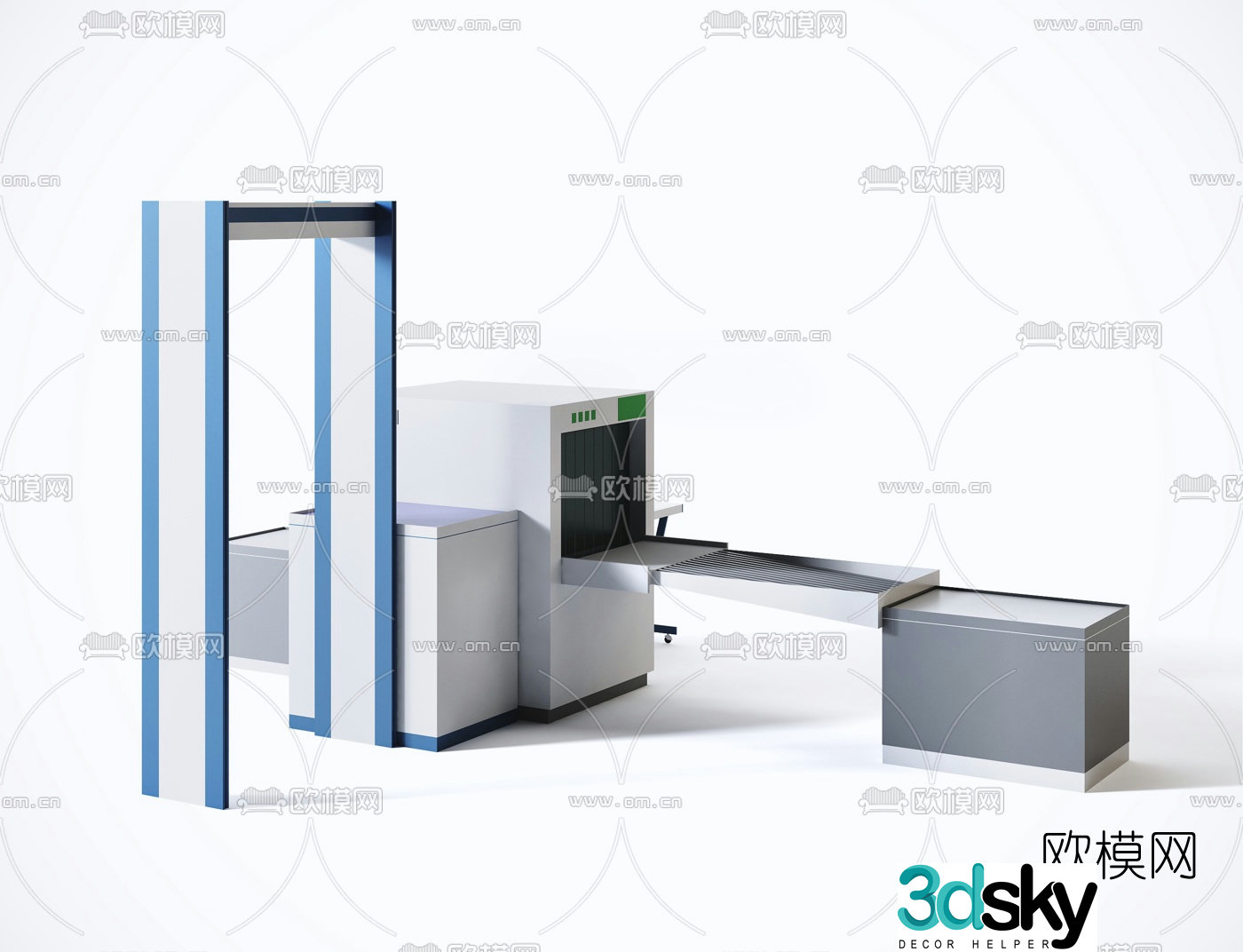 Modern security gate security inspection machine 3d model