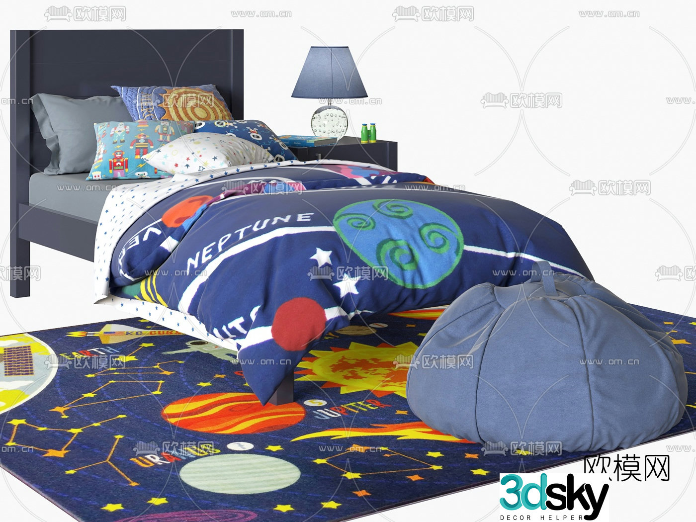 Modern children’s bed 3d model