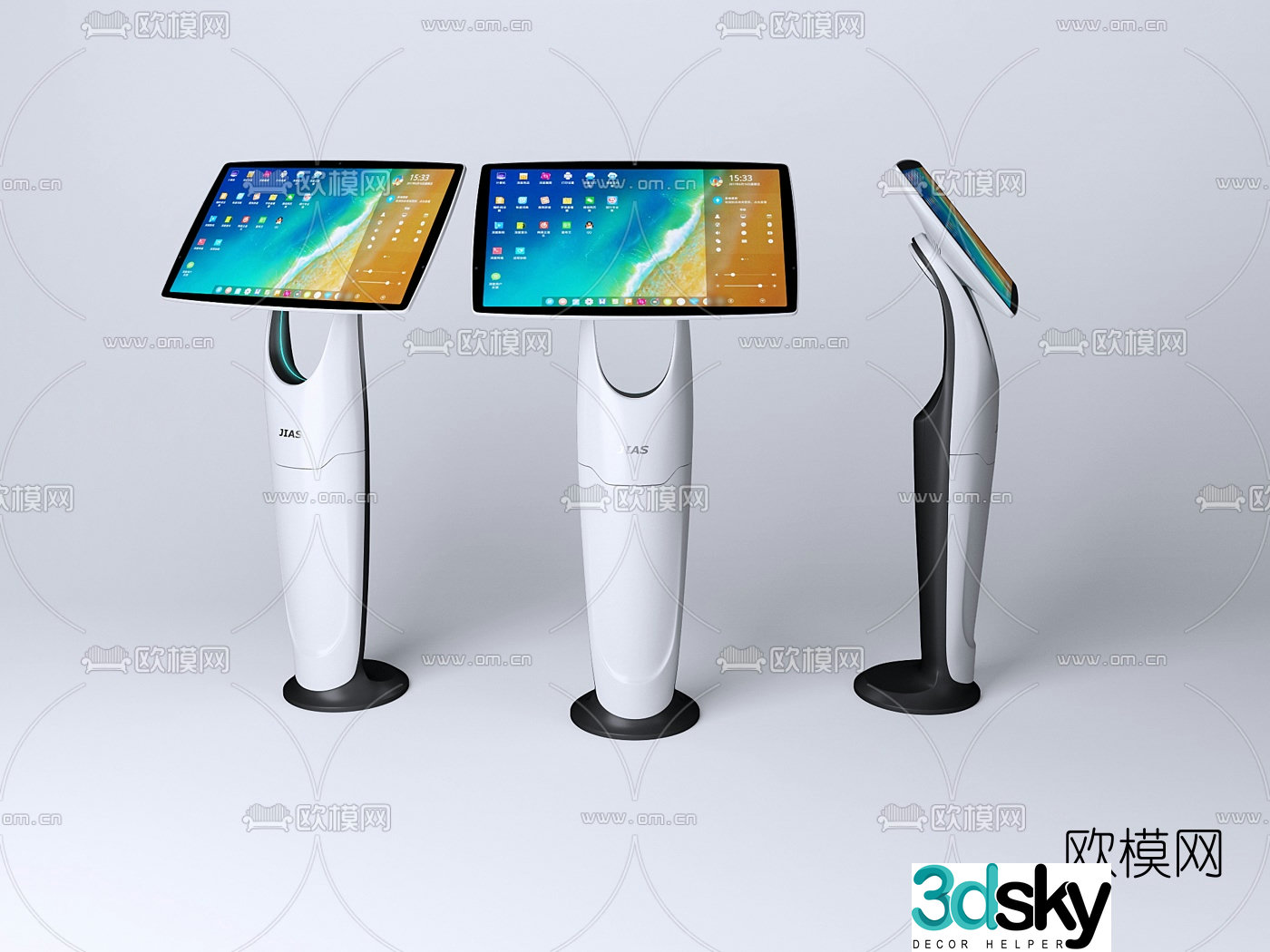 Modern smart service terminal robot 3d model