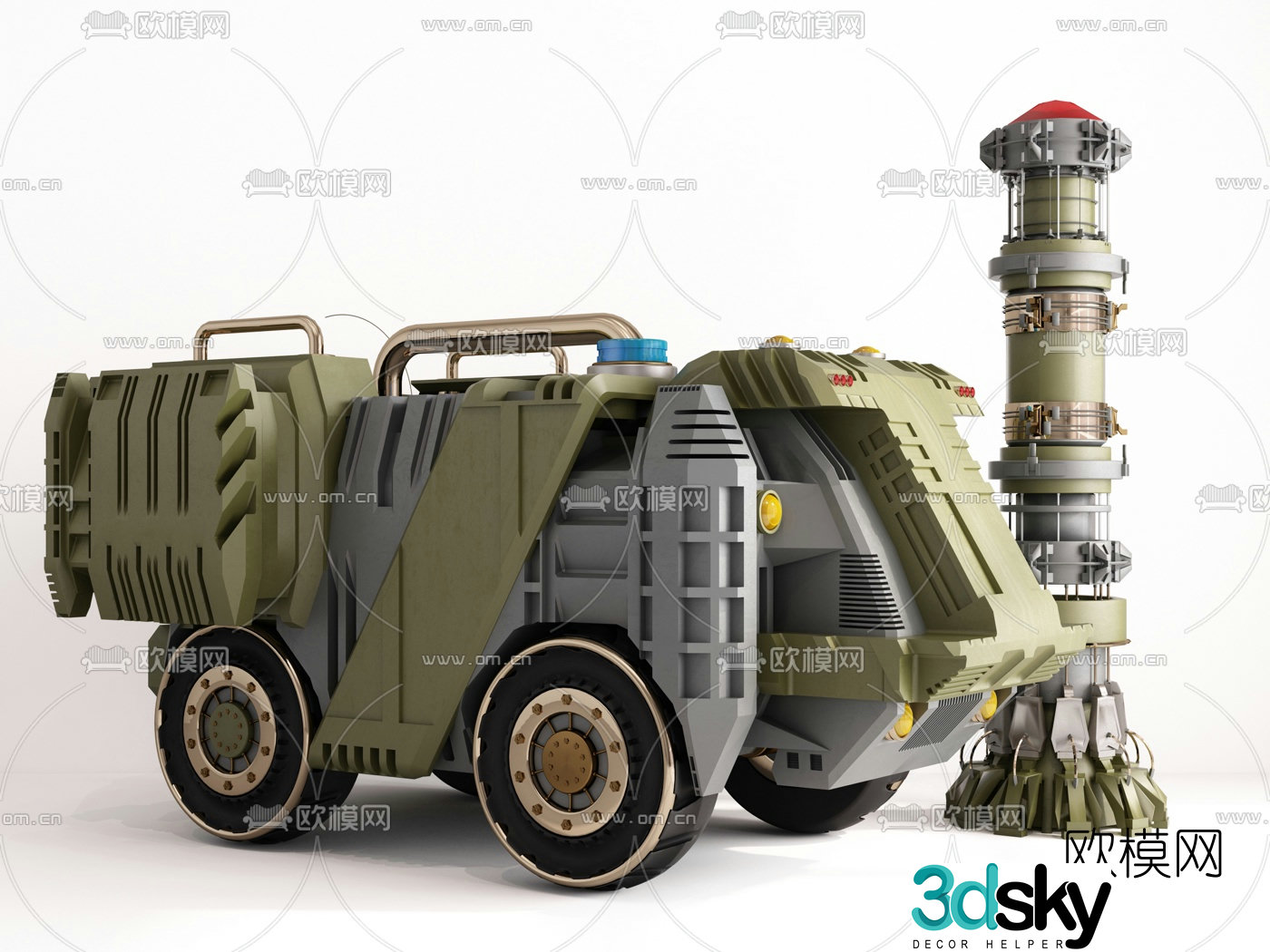 Modern space exploration vehicle lunar rover Mars rover 3d model