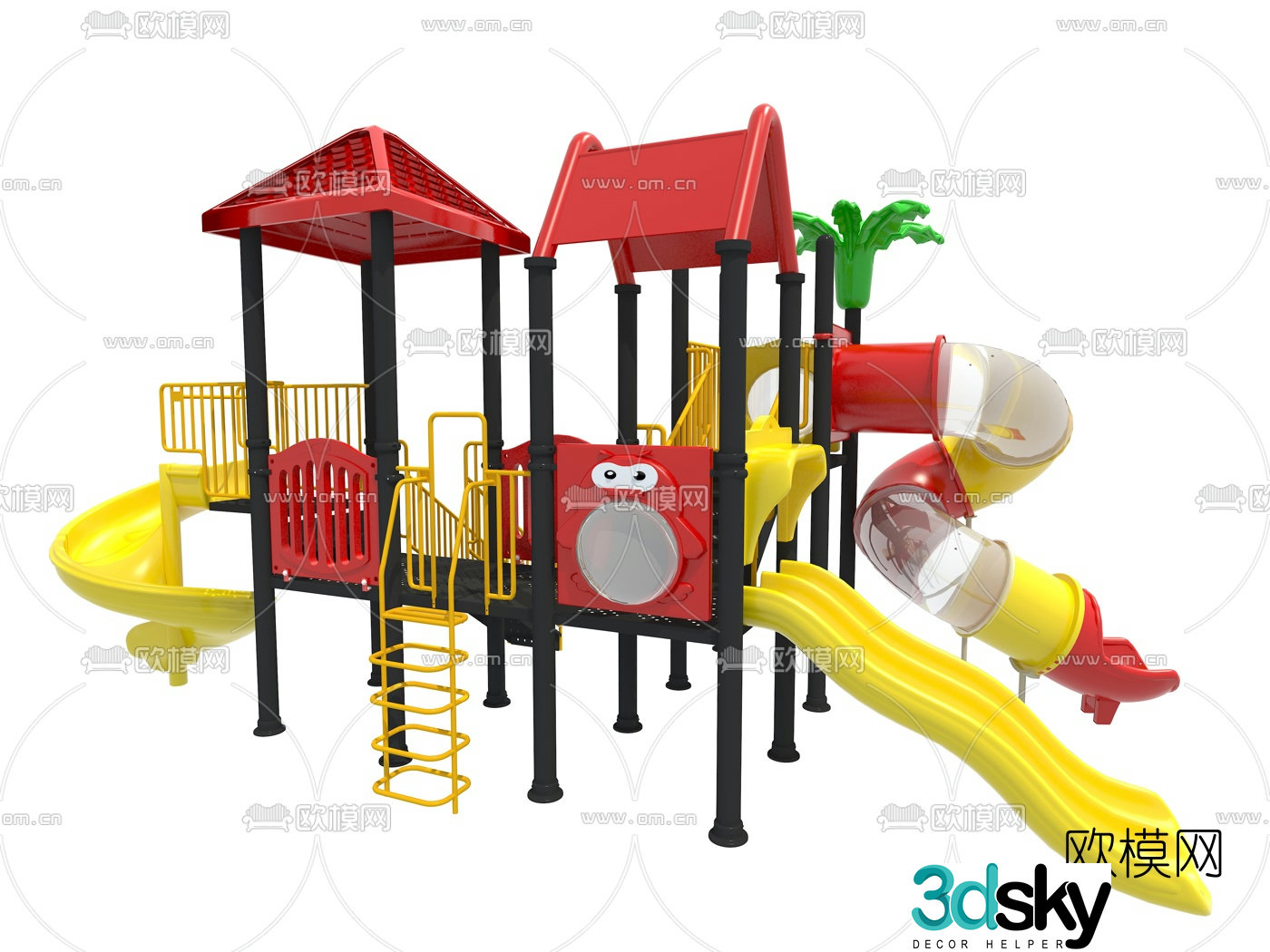 Modern children's slide amusement equipment 3d model