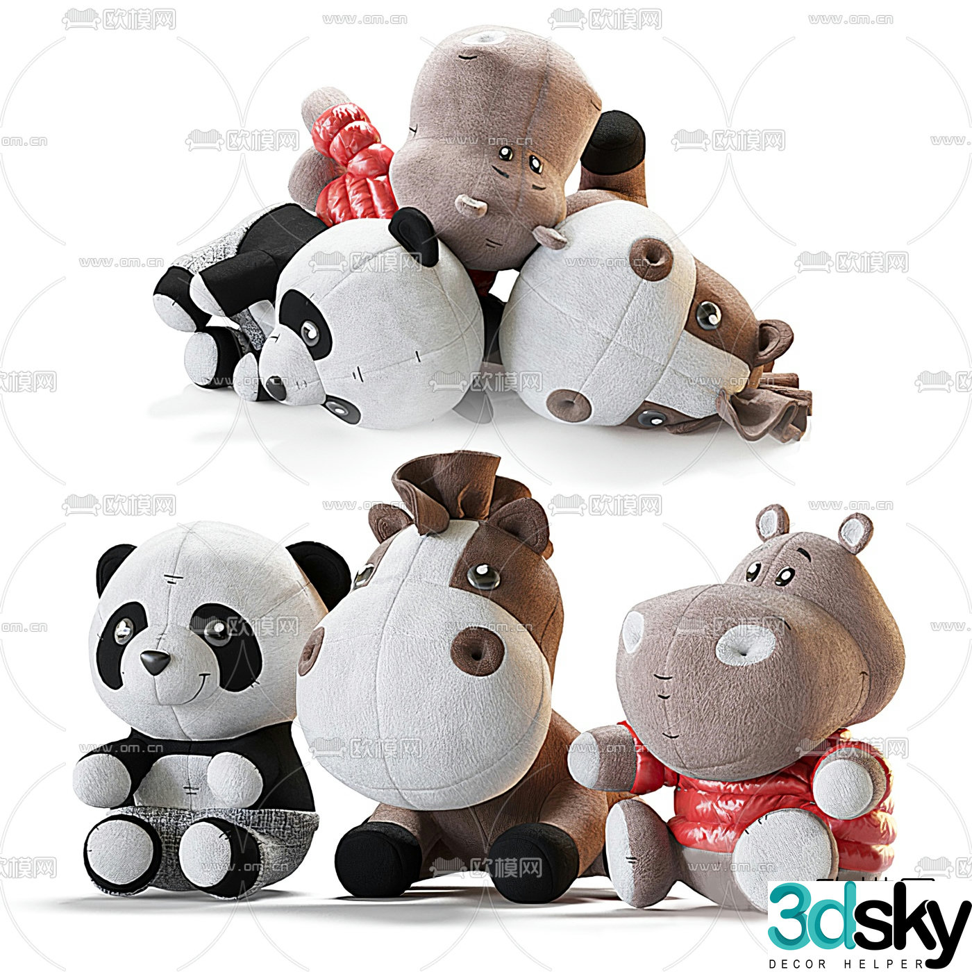 Modern children’s doll toy 3d model