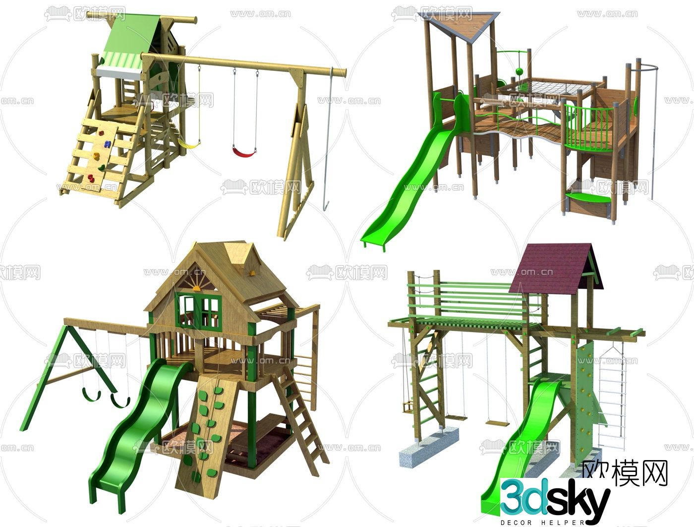 Modern slide ride 3d model