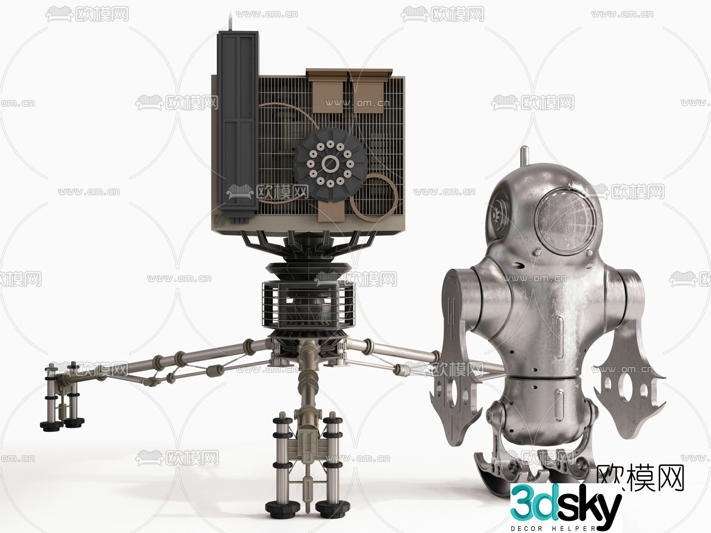 Modern exploration vehicle probe aerospace facility 3d model