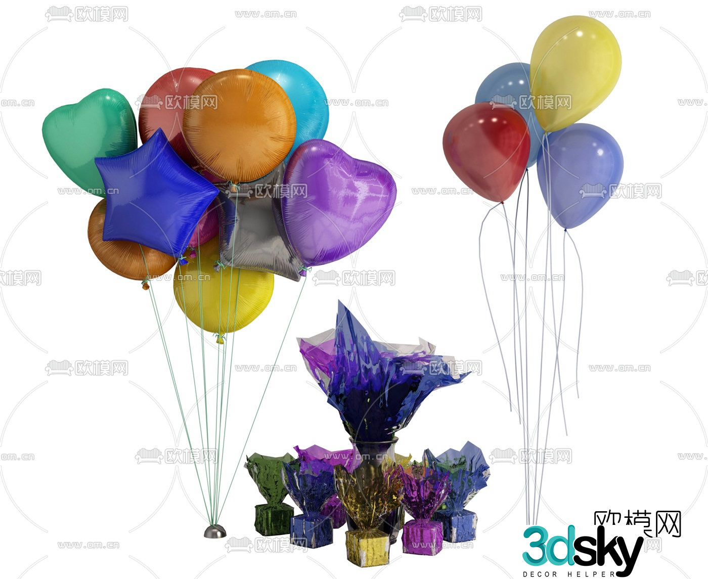 Modern children’s balloon playset 3d model