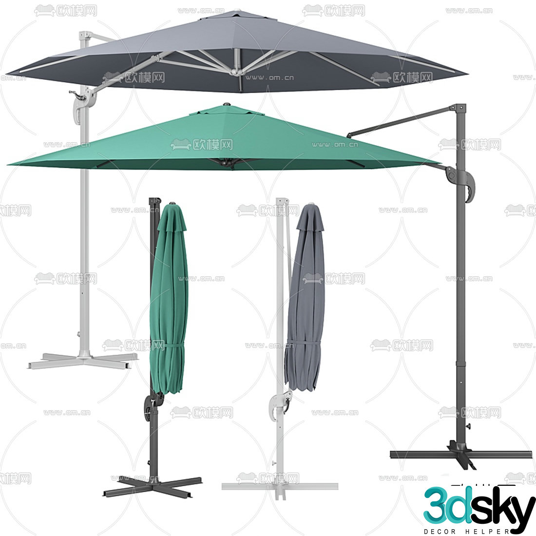 Modern outdoor parasol 3d model
